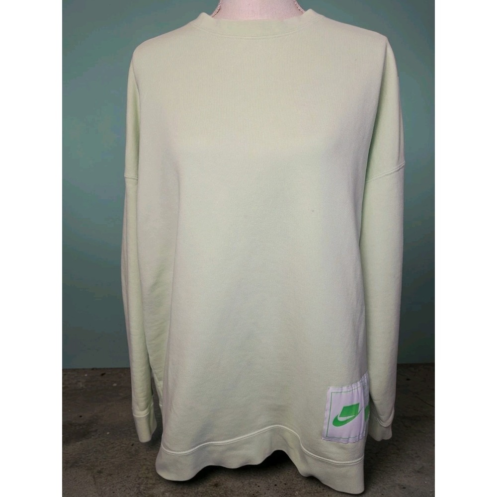 NIKE FLEECE CREW OVERSIZED SWEATSHIRT ENGINEERED VAPOR GREEN Medium Pullover